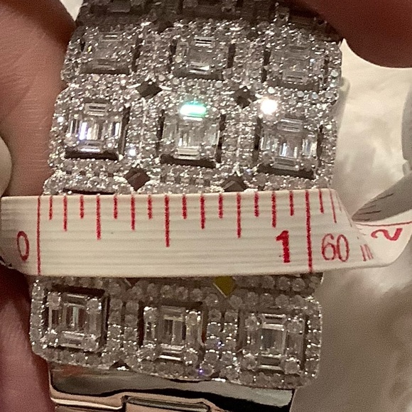 Sterling Silver Crystal Bangle Bracelet - Picture 9 of 9